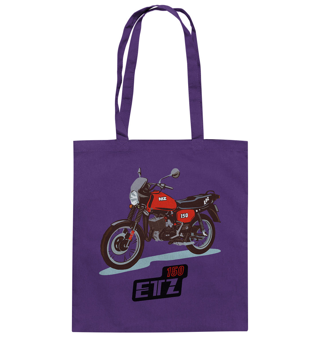 DDR Ostalgie Baumwolltasche • MZ ETZ 150 ROT (ORIGINAL DDR-PLAKAT)