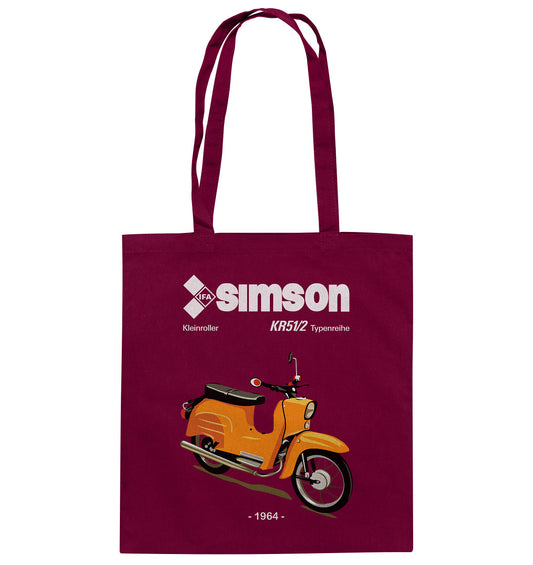 DDR Ostalgie Baumwolltasche • SIMSON SCHWALBE KR51-2 (ORIGINALPROSPEKT 1964)