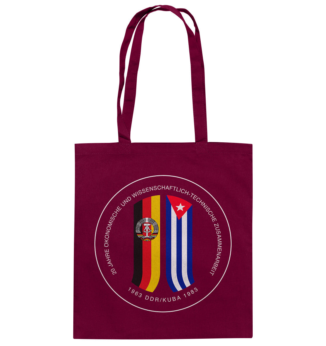 DDR Ostalgie Baumwolltasche • 20 JAHRE ZUSAMMENARBEIT DDR-KUBA