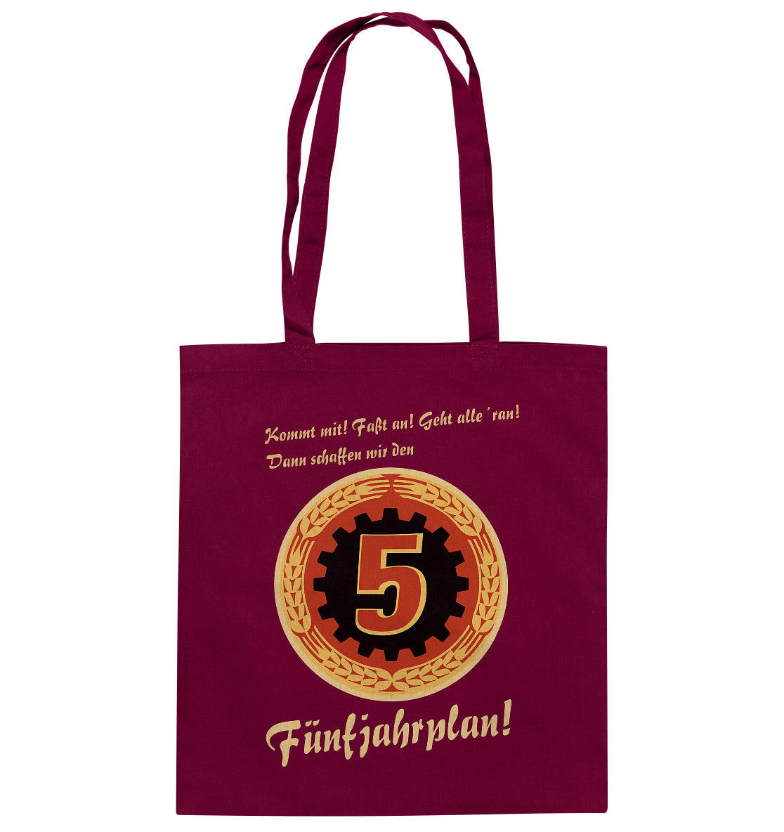 DDR Ostalgie Baumwolltasche • FÜNFJAHRPLAN