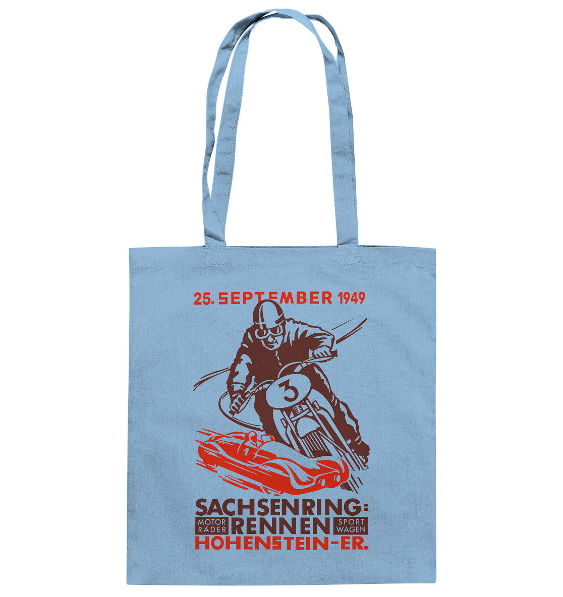 DDR Ostalgie Baumwolltasche • SACHSENRING-RENNEN 1949 - hell