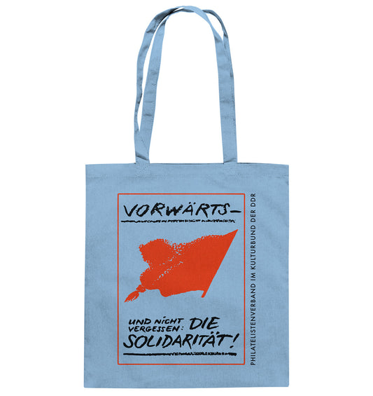 DDR Ostalgie Baumwolltasche • VORWÄRTS - UND NICHT VERGESSEN, DIE SOLIDARITÄT, KULTURBUND DER DDR