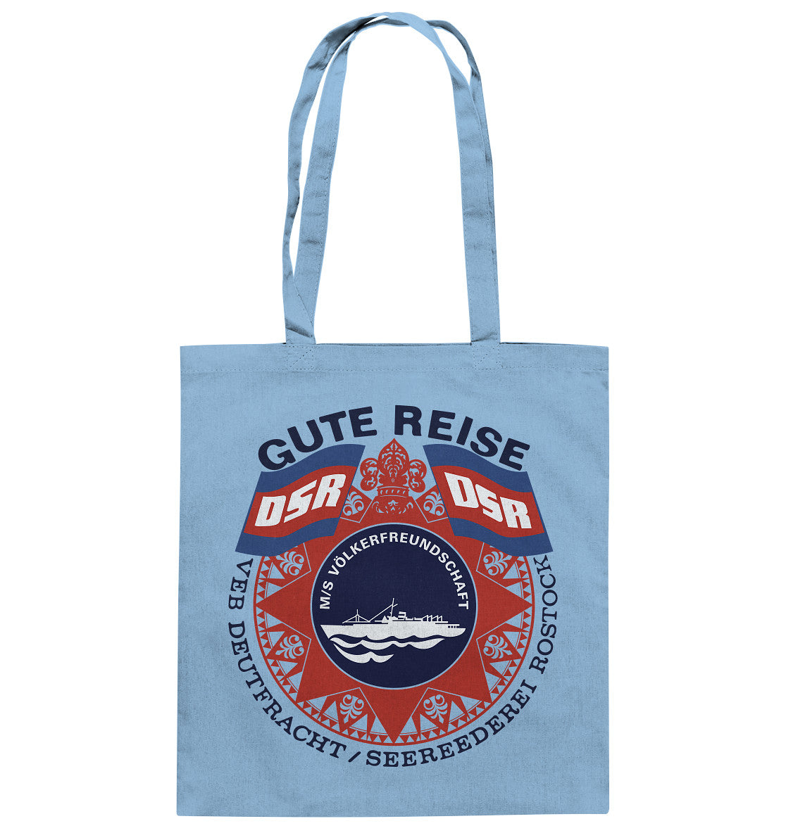 DDR Ostalgie Baumwolltasche • MS VÖLKERFREUNDSCHAFT- hell
