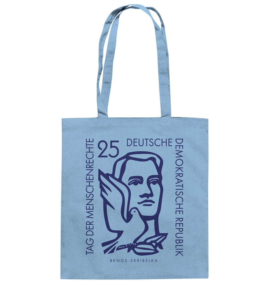 DDR Ostalgie Baumwolltasche • DDR BRIEFMARKE - TAG DER MENSCHENRECHTE