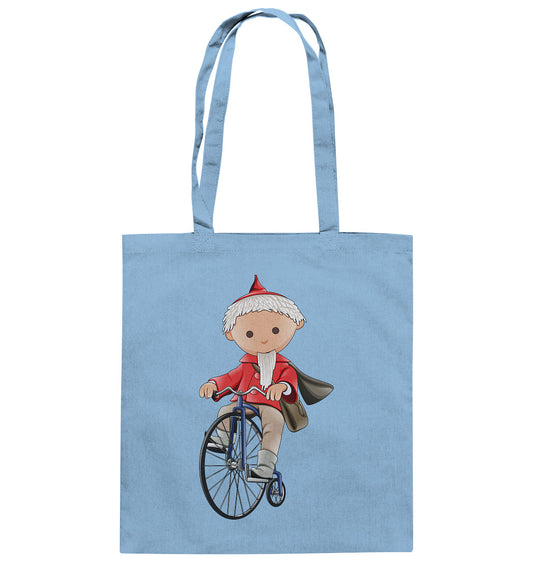 DDR Ostalgie Baumwolltasche • UNSER SANDMÄNNCHEN - AUF DEM HOCHRAD - ROT (PU-97, 1969)