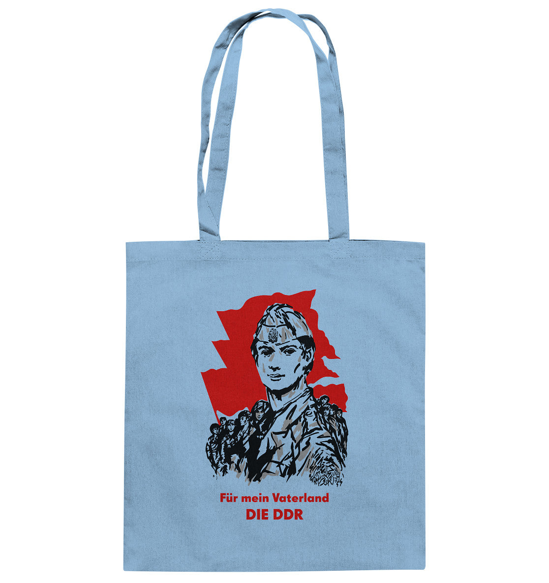DDR Ostalgie Baumwolltasche • FÜR MEIN VATERLAND - DIE DDR (ORIGINAL GST-PLAKAT)