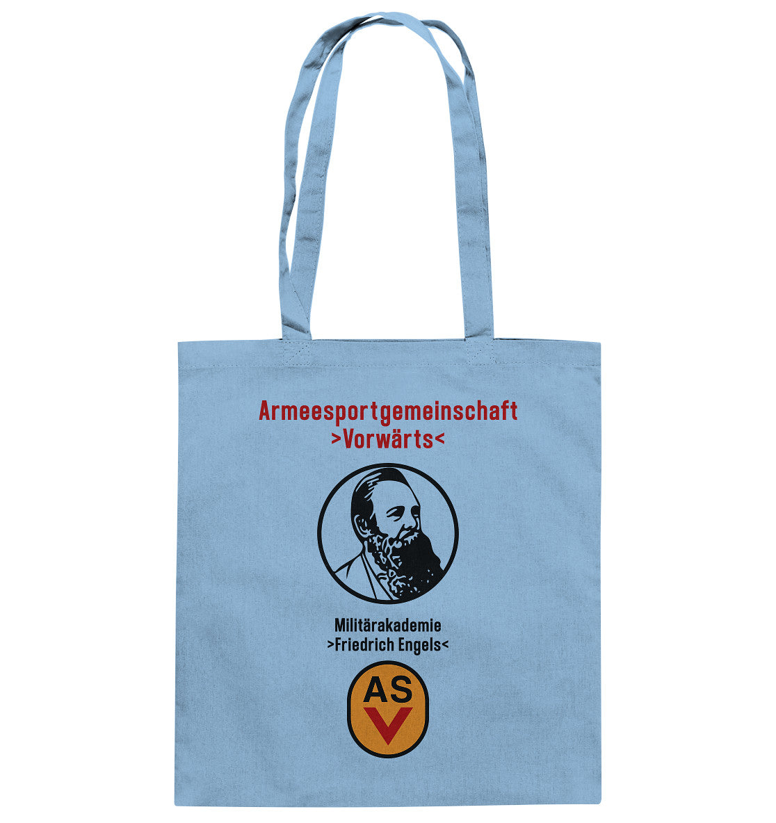 DDR Ostalgie Baumwolltasche • ASV MILITÄRAKADEMIE FRIEDRICH ENGELS