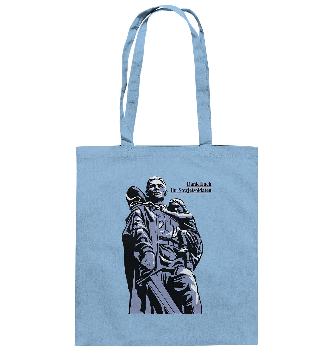 DDR Ostalgie Baumwolltasche • DANK EUCH IHR SOWJETSOLDATEN (DDR ORIGINAL-PLAKAT)