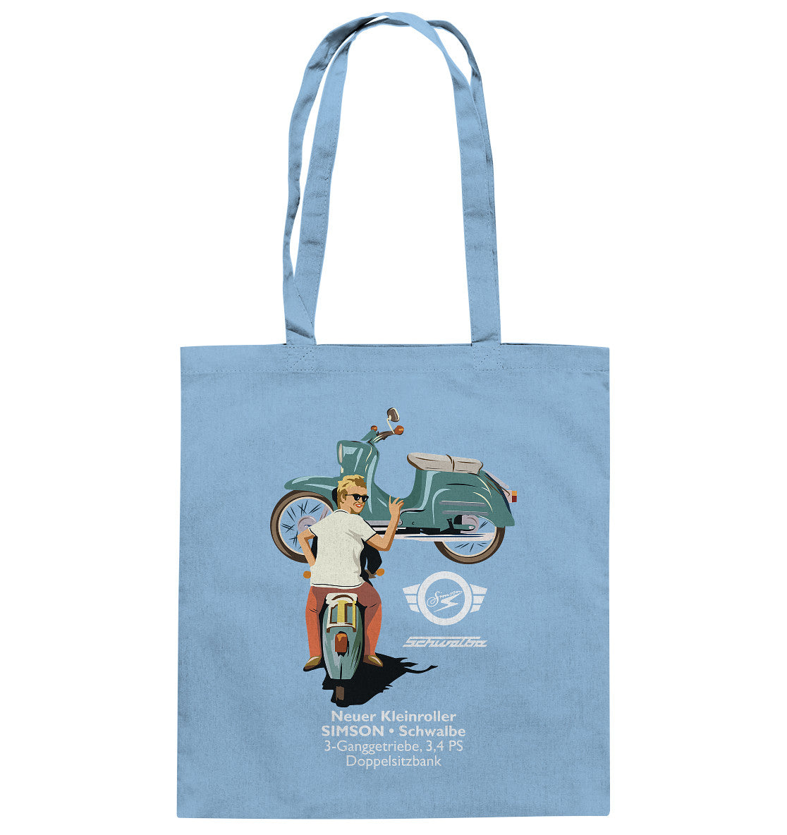 DDR Ostalgie Baumwolltasche • WERKSTATT-WERBUNG SIMSON-ERSATZTEILE