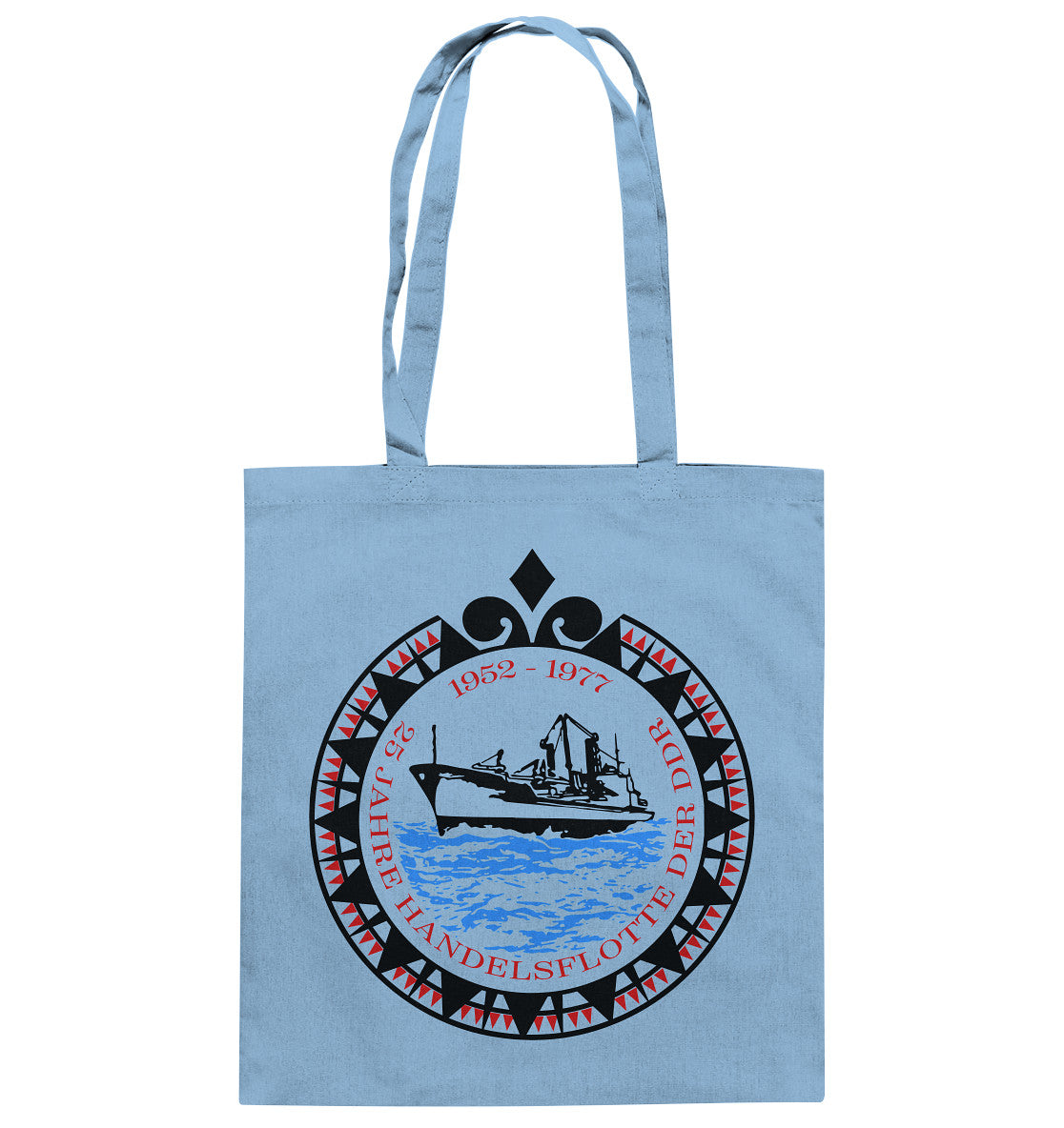 DDR Ostalgie Baumwolltasche • 25 JAHRE HANDELSFLOTTE DER DDR - hell
