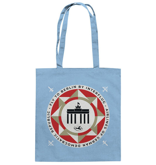 DDR Ostalgie Baumwolltasche • FLY TO BERLIN WITH INTERFLUG - ORIGINALWERBUNG