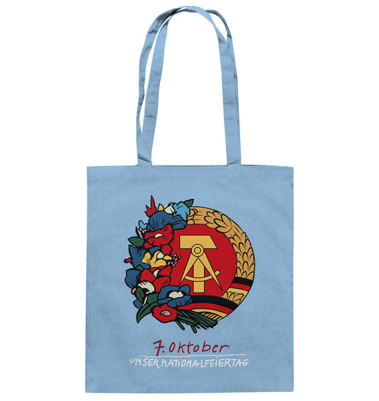 DDR Ostalgie Baumwolltasche • 7. OKTOBER - DDR-NATIONALFEIERTAG