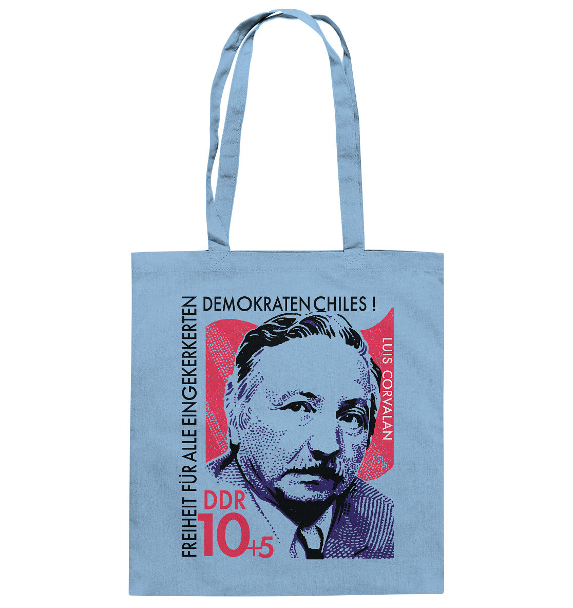 DDR Ostalgie Baumwolltasche • DDR BRIEFMARKE - FREIHEIT FÜR LUIS CORVALAN