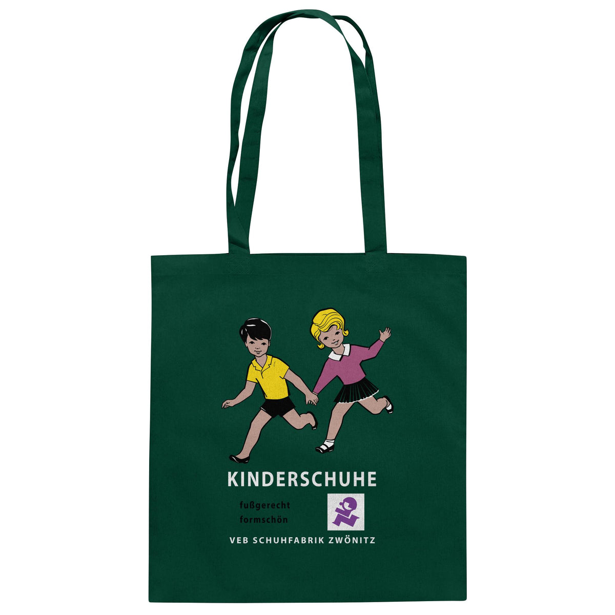 DDR Ostalgie Baumwolltasche • KINDERSCHUHE VEB SCHUHFABRIK ZWÖNITZ