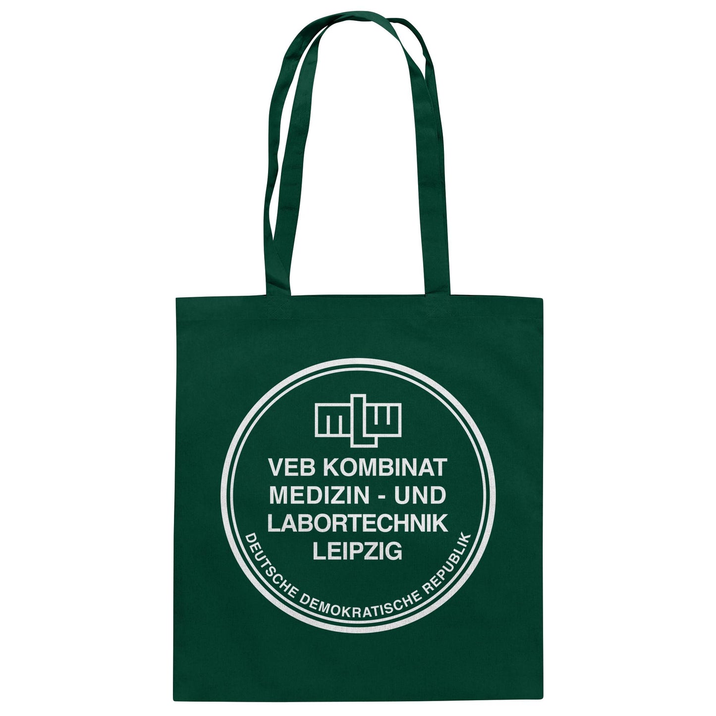 DDR Ostalgie Baumwolltasche • VEB KOMBINAT MEDIZIN- UND LABORTECHNIK LEIPZIG