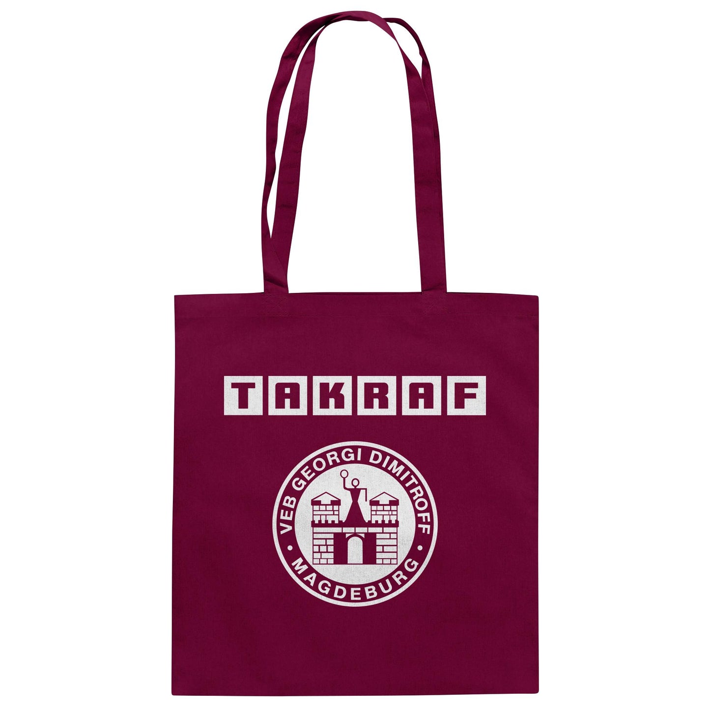 DDR Ostalgie Baumwolltasche • TAKRAF - VEB GEORGI DIMITROFF MAGDEBURG