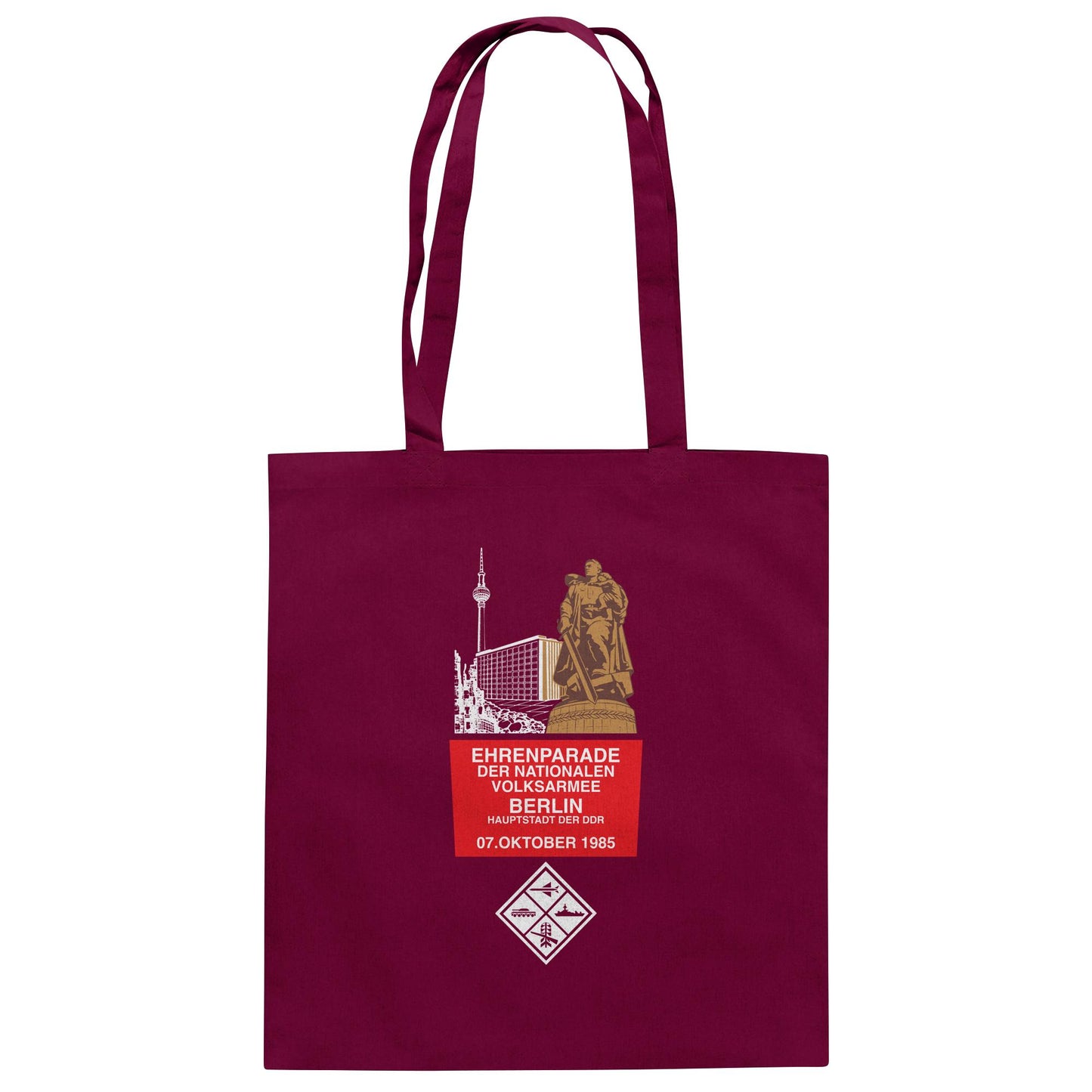 DDR Ostalgie Baumwolltasche • EHRENPARADE DER NVA, 1985 BERLIN (ORIGINALWIMPEL)