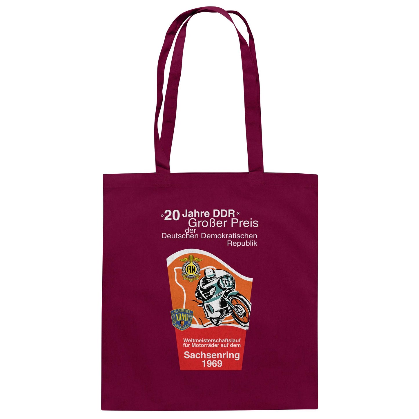 DDR Ostalgie Baumwolltasche • SACHSENRING 1969, WELTMEISTERSCHAFTSLAUF
