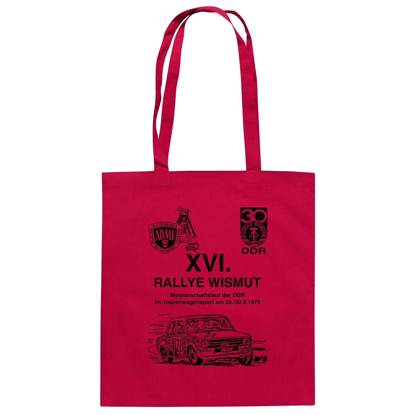 DDR Ostalgie Baumwolltasche • 16. RALLYE WISMUT, MEISTERSCHAFTSLAUF DER DDR - 1979