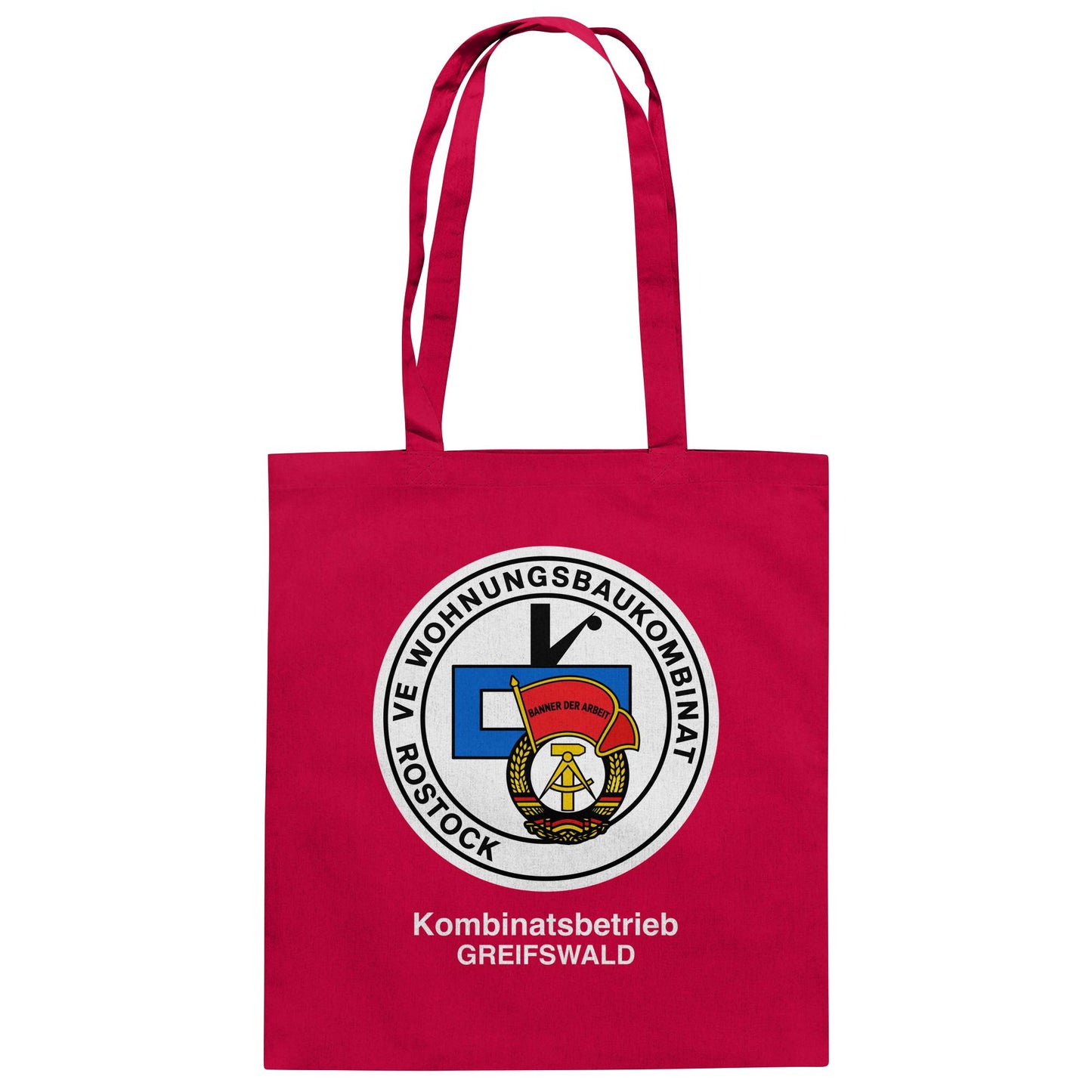 DDR Ostalgie Baumwolltasche • VE WOHNUNGSBAUKOMBINAT ROSTOCK - GREIFSWALD