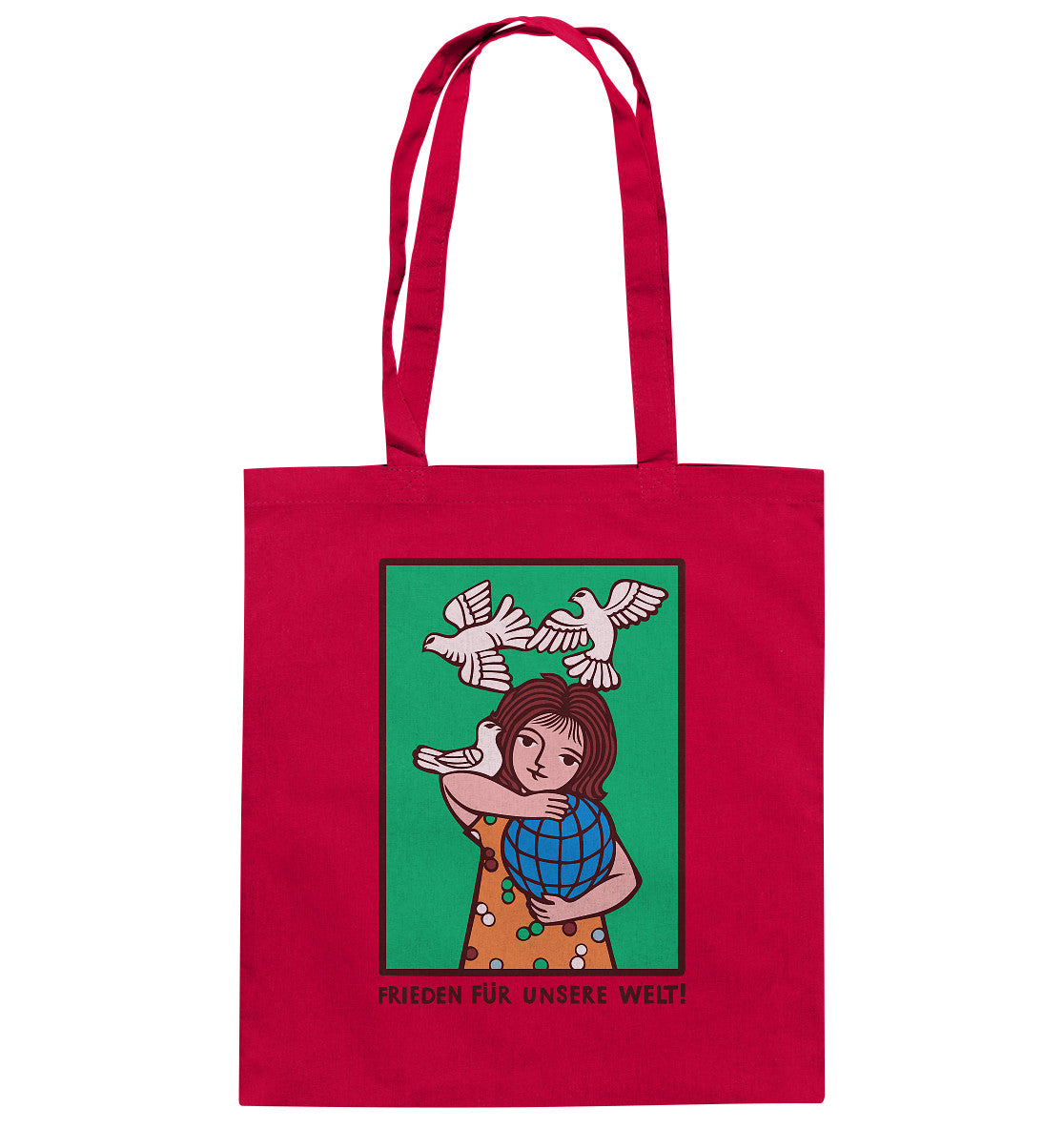 DDR Ostalgie Baumwolltasche • FRIEDEN FÜR UNSERE WELT! (DDR-ORIGINAL-PLAKAT)