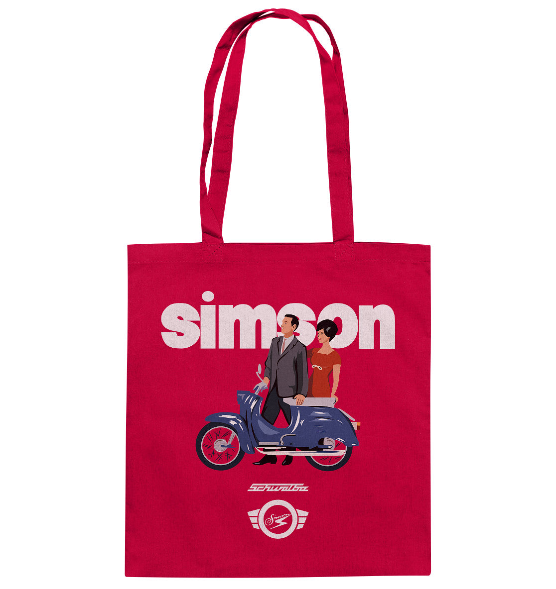 DDR Ostalgie Baumwolltasche • SIMSON SCHWALBE - ORIGINAL WERBUNG 1964