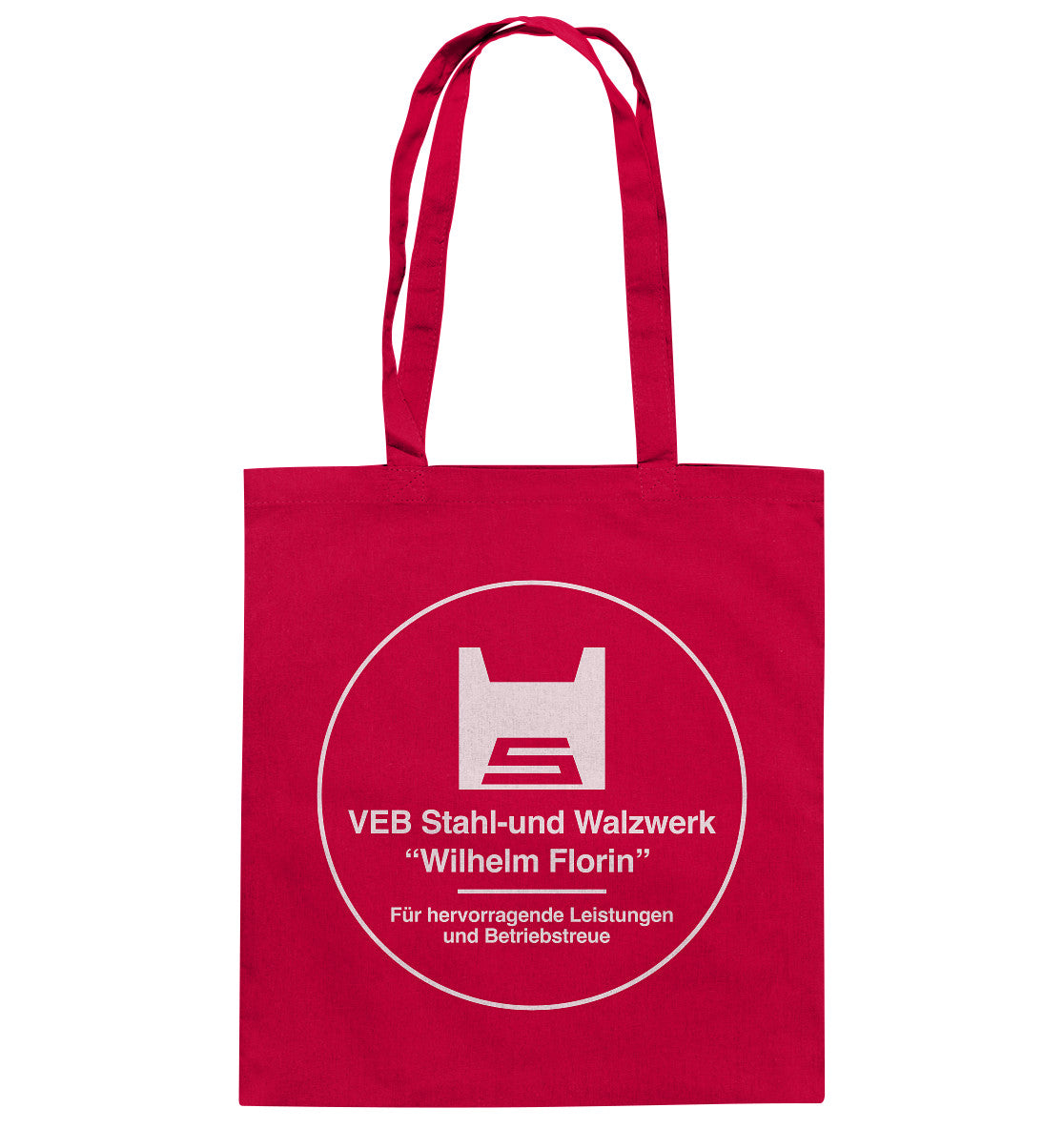 DDR Ostalgie Baumwolltasche • VEB WILHELM FLORIN - FÜR HERVORRAGENDE LEISTUNGEN