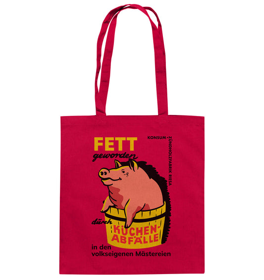 DDR Ostalgie Baumwolltasche • RIESA - FETT GEWORDEN DURCH KÜCHENABFÄLLE