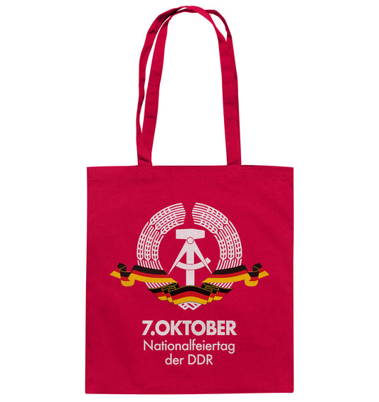 DDR Ostalgie Baumwolltasche •  NATIONALFEIERTAG DER DDR - 7. OKTOBER