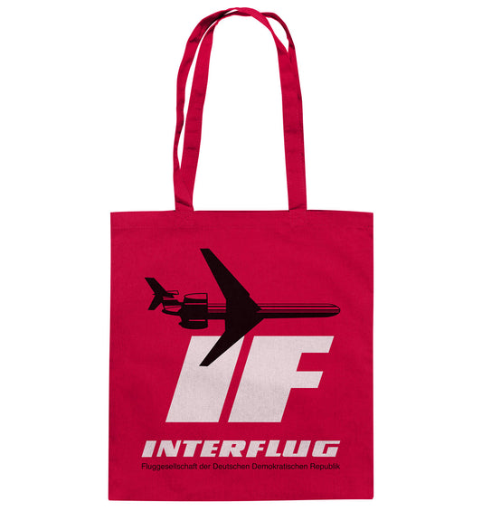 DDR Ostalgie Baumwolltasche • IF - INTERFLUG DDR - ORIGINAL WERBUNG