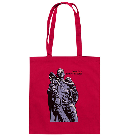DDR Ostalgie Baumwolltasche • DANK EUCH IHR SOWJETSOLDATEN (DDR ORIGINAL-PLAKAT)
