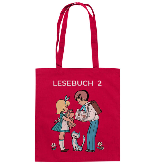 DDR Ostalgie Baumwolltasche • LESEBUCH 2. KLASSE DDR