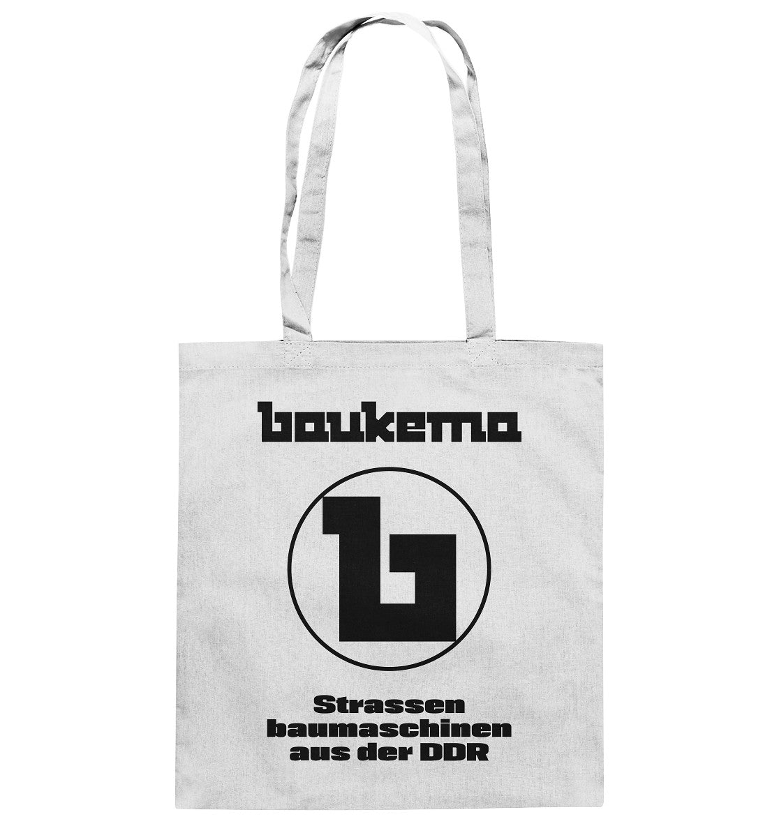 DDR Ostalgie Baumwolltasche • BAUKEMA STRASSENBAUMASCHINEN - hell