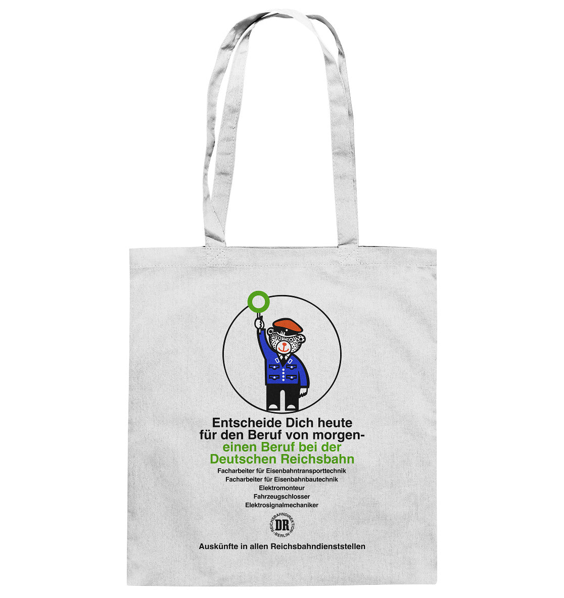 DDR Ostalgie Baumwolltasche • DEIN BERUF BEI DER DEUTSCHEN REICHSBAHN