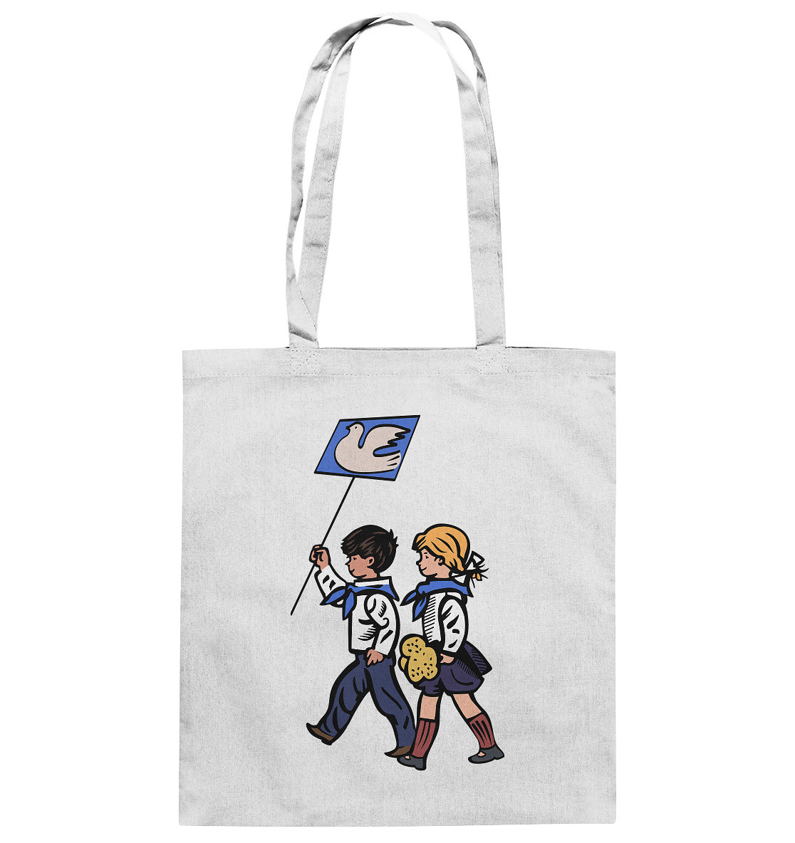 DDR Ostalgie Baumwolltasche • KLEINE WEISSE FRIEDENSTAUBE - ILLUSTRATION UNSERE FIBEL