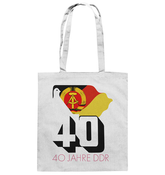 DDR Ostalgie Baumwolltasche • 40 JAHRE DDR - hell