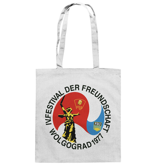 DDR Ostalgie Baumwolltasche • FESTIVAL DER FREUNDSCHAFT - WOLGOGRAD 1977