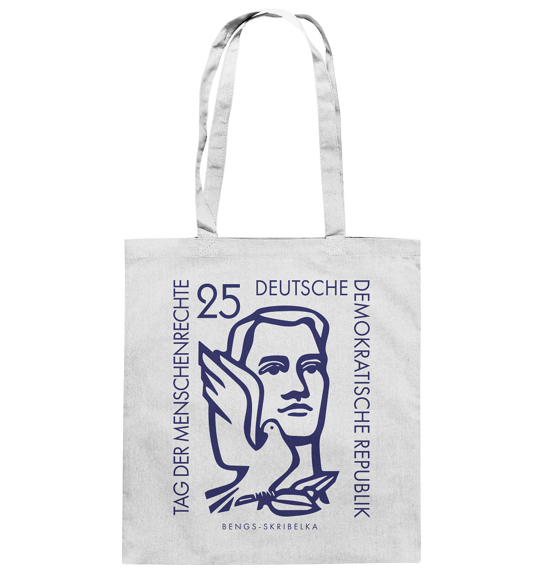 DDR Ostalgie Baumwolltasche • DDR BRIEFMARKE - TAG DER MENSCHENRECHTE