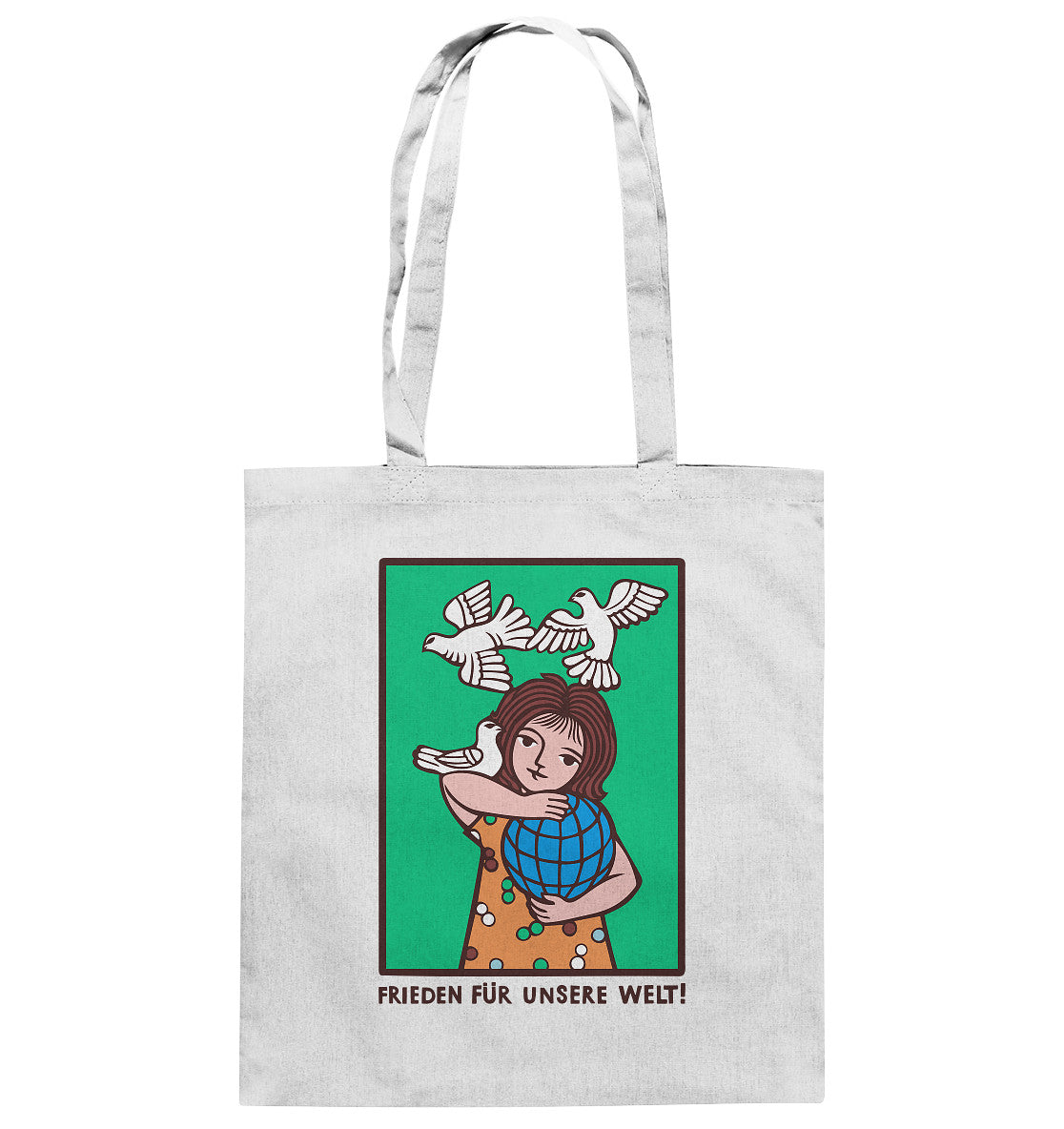DDR Ostalgie Baumwolltasche • FRIEDEN FÜR UNSERE WELT! (DDR-ORIGINAL-PLAKAT)