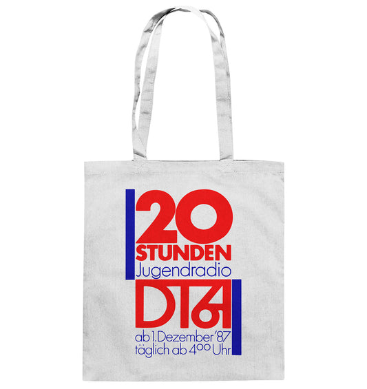 DDR Ostalgie Baumwolltasche • 20 STUNDEN JUGENDRADIO DT64