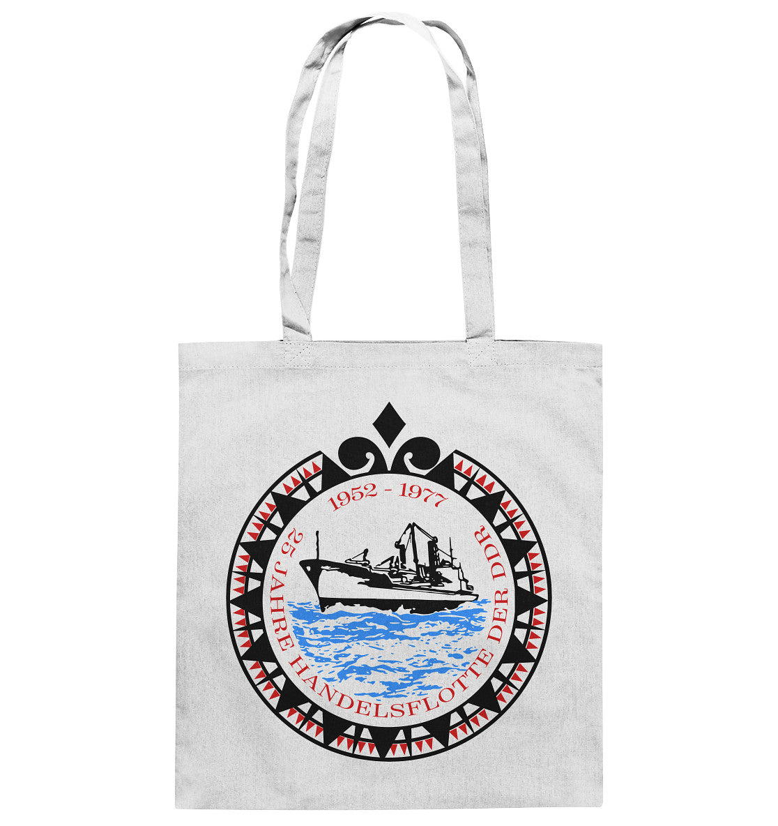 DDR Ostalgie Baumwolltasche • 25 JAHRE HANDELSFLOTTE DER DDR - hell