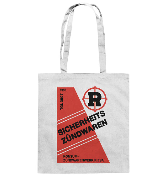 DDR Ostalgie Baumwolltasche • RIESA SICHERHEITSZÜNDWAREN