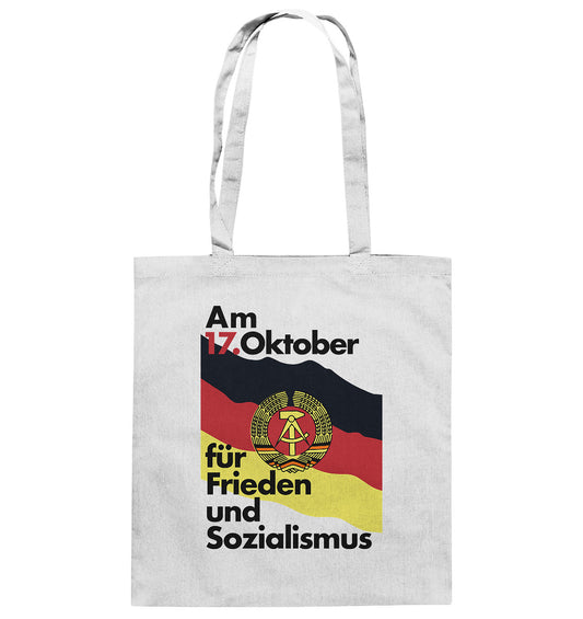 DDR Ostalgie Baumwolltasche • FÜR FRIEDEN UND SOZIALISMUS (ORIGINAL DDR-PLAKAT)