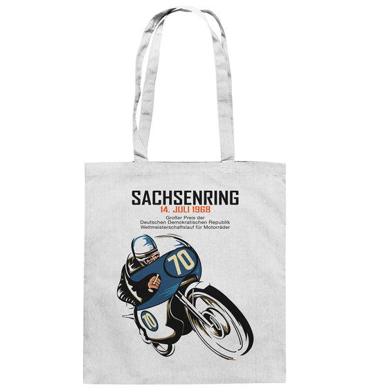 DDR Ostalgie Baumwolltasche • SACHSENRING 1968 - GROSSER PREIS DER DDR