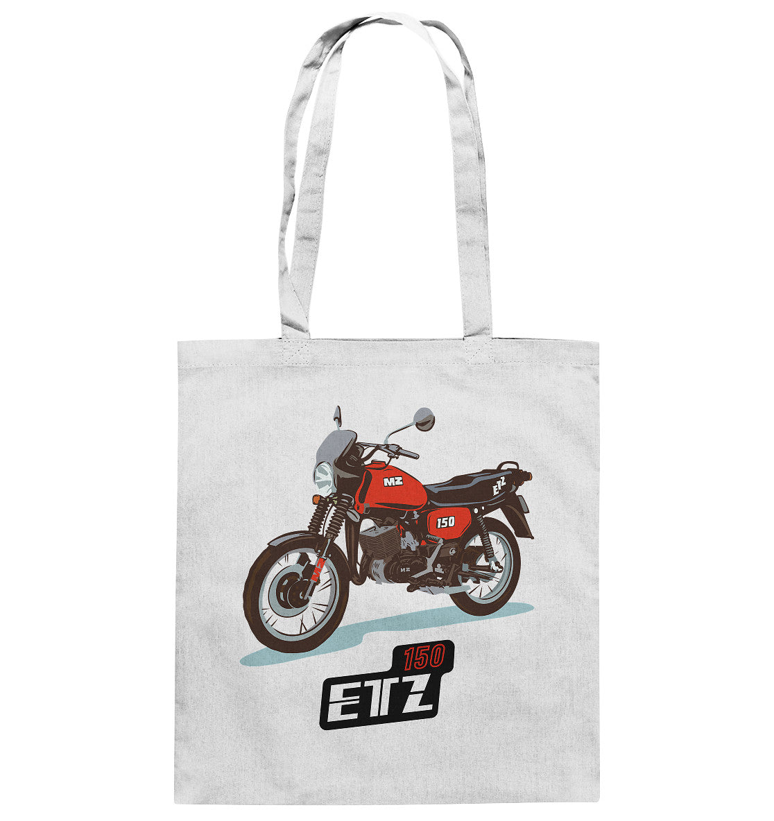 DDR Ostalgie Baumwolltasche • MZ ETZ 150 ROT (ORIGINAL DDR-PLAKAT)