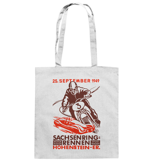 DDR Ostalgie Baumwolltasche • SACHSENRING-RENNEN 1949 - hell
