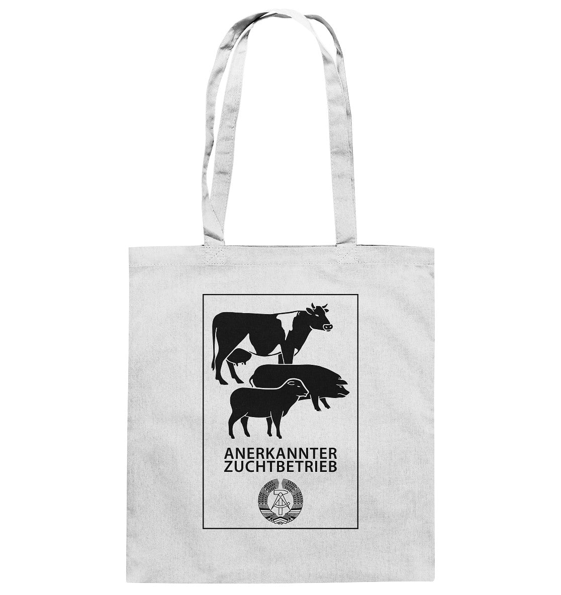 DDR Ostalgie Baumwolltasche • ANERKANNTER ZUCHTBETRIEB (ORIGINALSCHILD)