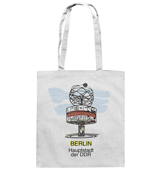 DDR Ostalgie Baumwolltasche • BERLIN - WELTZEITUHR - ORIGINAL WIMPEL