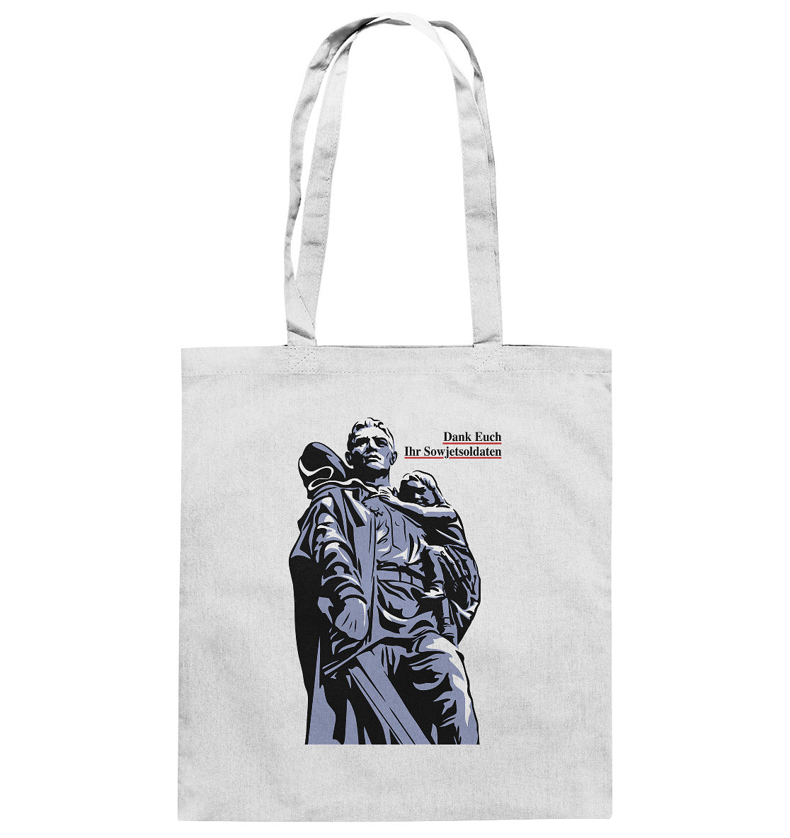 DDR Ostalgie Baumwolltasche • DANK EUCH IHR SOWJETSOLDATEN (DDR ORIGINAL-PLAKAT)