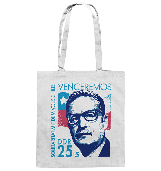 DDR Ostalgie Baumwolltasche • SOLIDARITÄT MIT CHILE - BRIEFMARKE